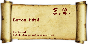Beros Máté névjegykártya